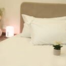 Reysha Solid Colour Premium Cotton Bedsheet- White Pearl 400 TC