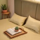 Reysha Solid Colour Premium Cotton Bedsheet- Sunlit Honey 200 TC