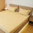 Reysha Solid Colour Premium Cotton Bedsheet- Sunlit Honey 200 TC