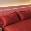 Reysha Solid Colour Premium Cotton Bedsheet-Scarlet Dusk 200 TC