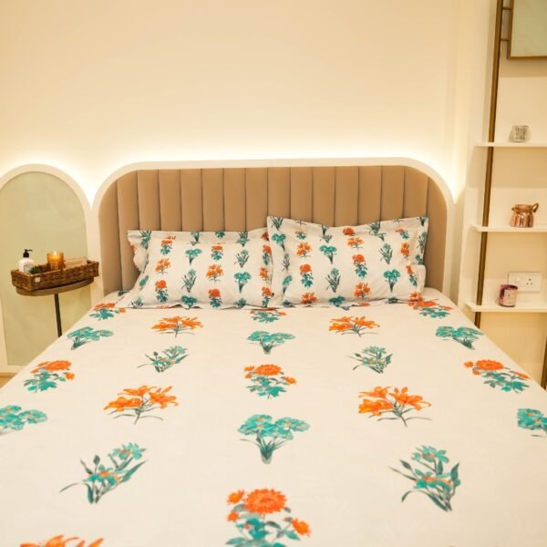Reysha Digital Print Colour Premium Cotton Bedsheet- FLORAL BLISS 300 TC - Image 2