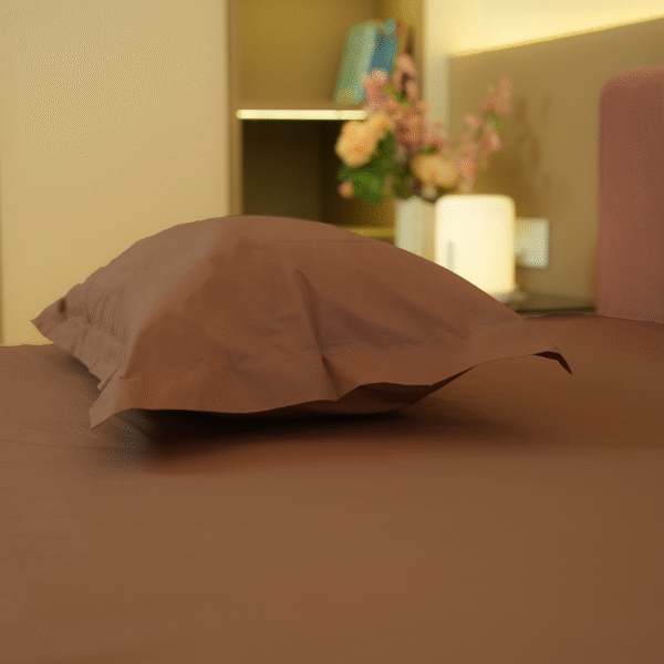Reysha Solid Colour Premium Cotton Bedsheet- Espresso Charm 400 TC