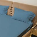 Reysha Solid Colour Premium Cotton Bedsheet- Bermuda Grey 400 TC