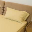 Reysha Solid Colour Premium Cotton Bedsheet- Sunlit Honey 200 TC