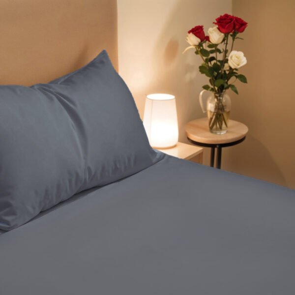Reysha Solid Colour Premium Cotton Bedsheet- Ashwood Grey 400 TC