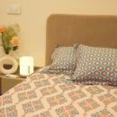 Reysha Digital Print Colour Premium Cotton Bedsheet- IKKAT ESSENCE 300 TC