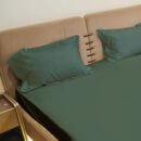 Reysha Solid Colour Premium Cotton Bedsheet- Teal Lagoon 400 TC