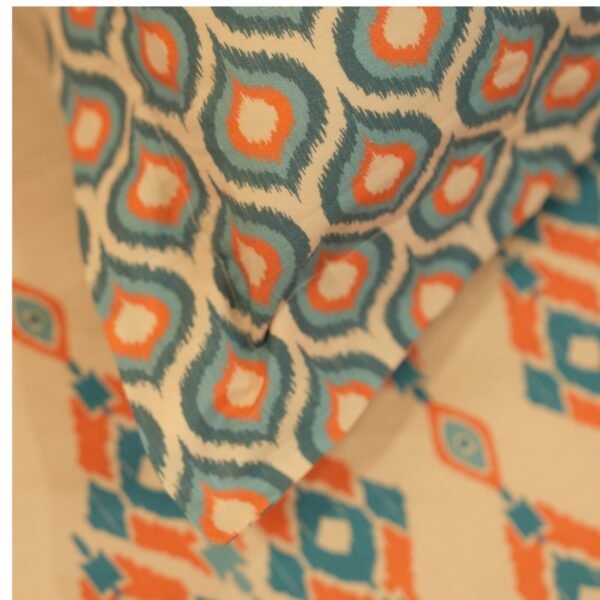 Reysha Digital Print Colour Premium Cotton Bedsheet- IKKAT ESSENCE 300 TC - Image 4