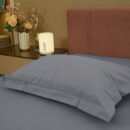 Reysha Solid Colour Premium Cotton Bedsheet- Ashwood Grey 400 TC