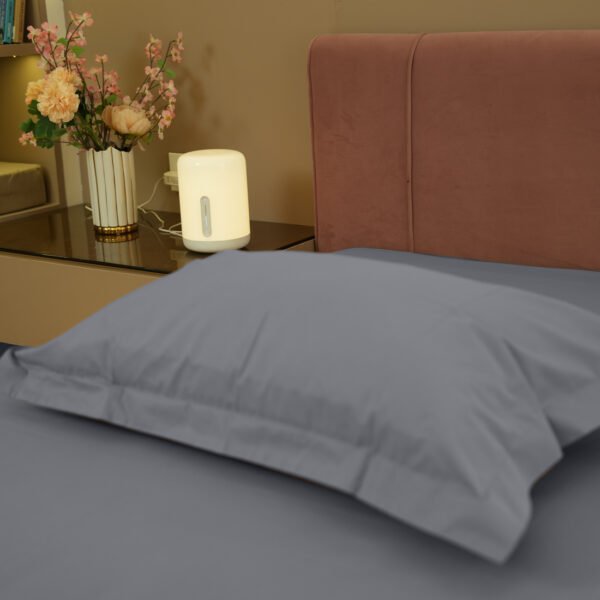 Reysha Solid Colour Premium Cotton Bedsheet- Ashwood Grey 400 TC - Image 4