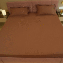 Reysha Solid Colour Premium Cotton Bedsheet- Espresso Charm 400 TC