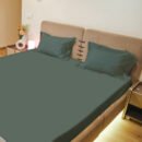 Reysha Solid Colour Premium Cotton Bedsheet- Teal Lagoon 400 TC