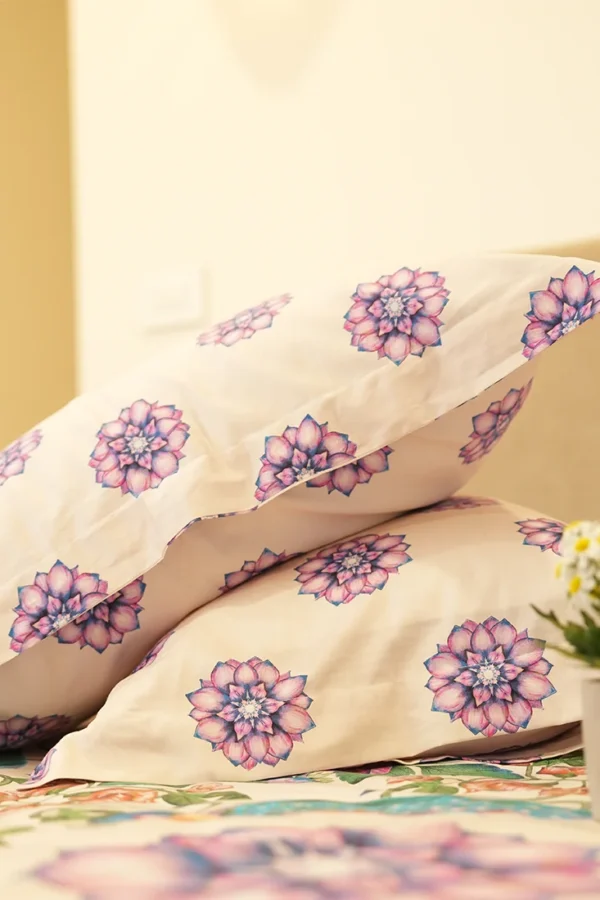 Reysha Digital Print Colour Premium Cotton Bedsheet- Peacock Meadow 400 TC